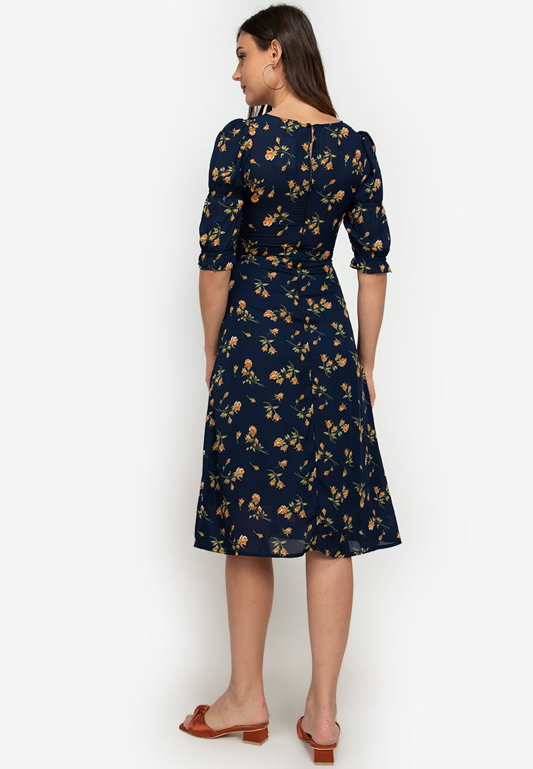 Nia Floral French Dress