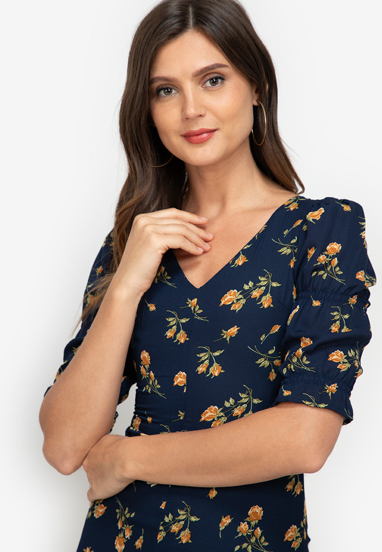 Nia Floral French Dress